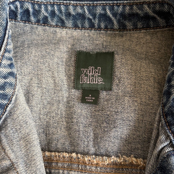 wild fable Washed Blue Denim Button-Front Jacket - Picture 2 of 5